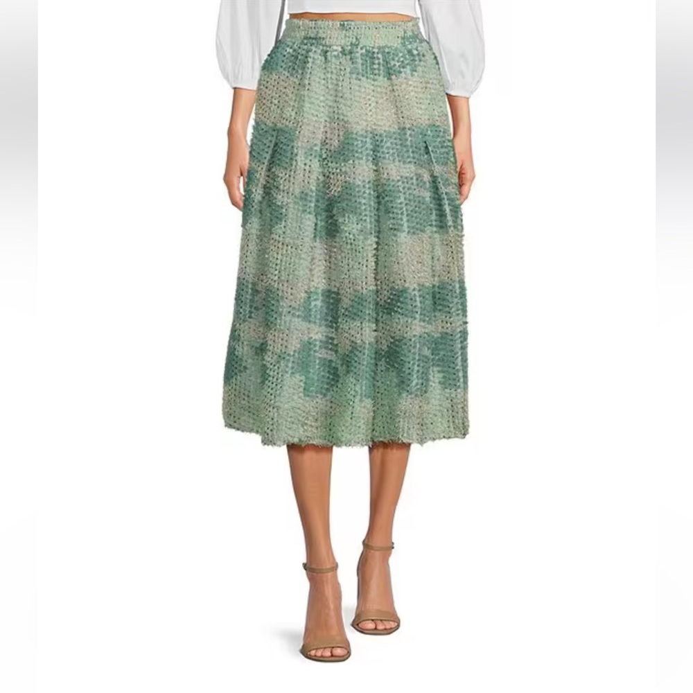 Buru
Party Textured Metallic Pull-On Pocketed A-Line Midi Skirt